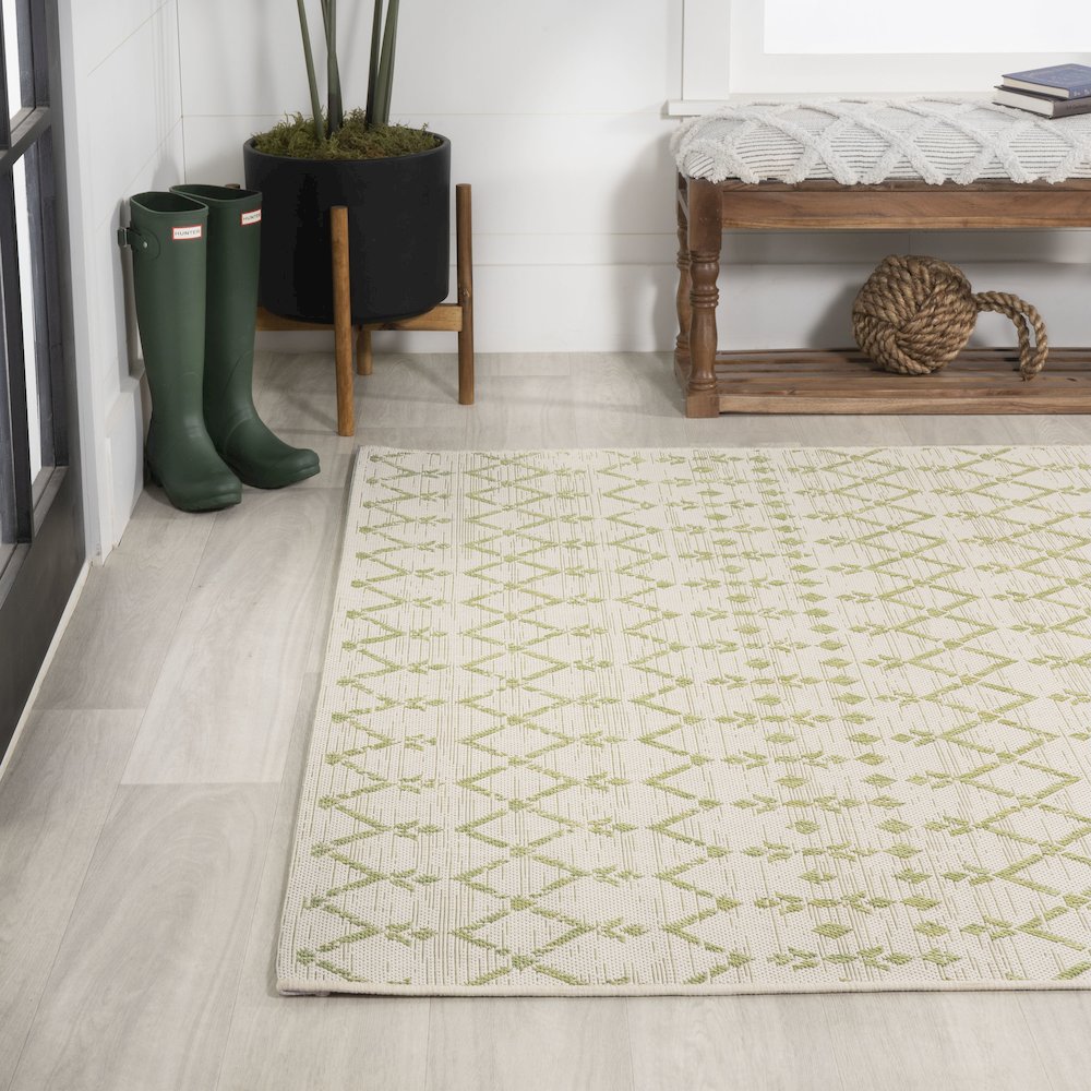 Ourika Moroccan Geometric Textured Weave Indoor/Outdoor Area Rug