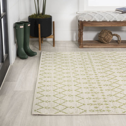Ourika Moroccan Geometric Textured Weave Indoor/Outdoor Area Rug