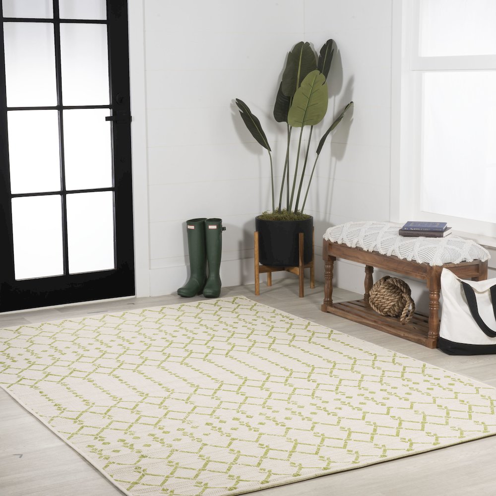 Ourika Moroccan Geometric Textured Weave Indoor/Outdoor Area Rug