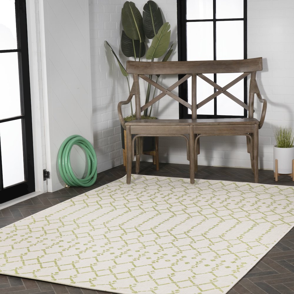 Ourika Moroccan Geometric Textured Weave Indoor/Outdoor Area Rug