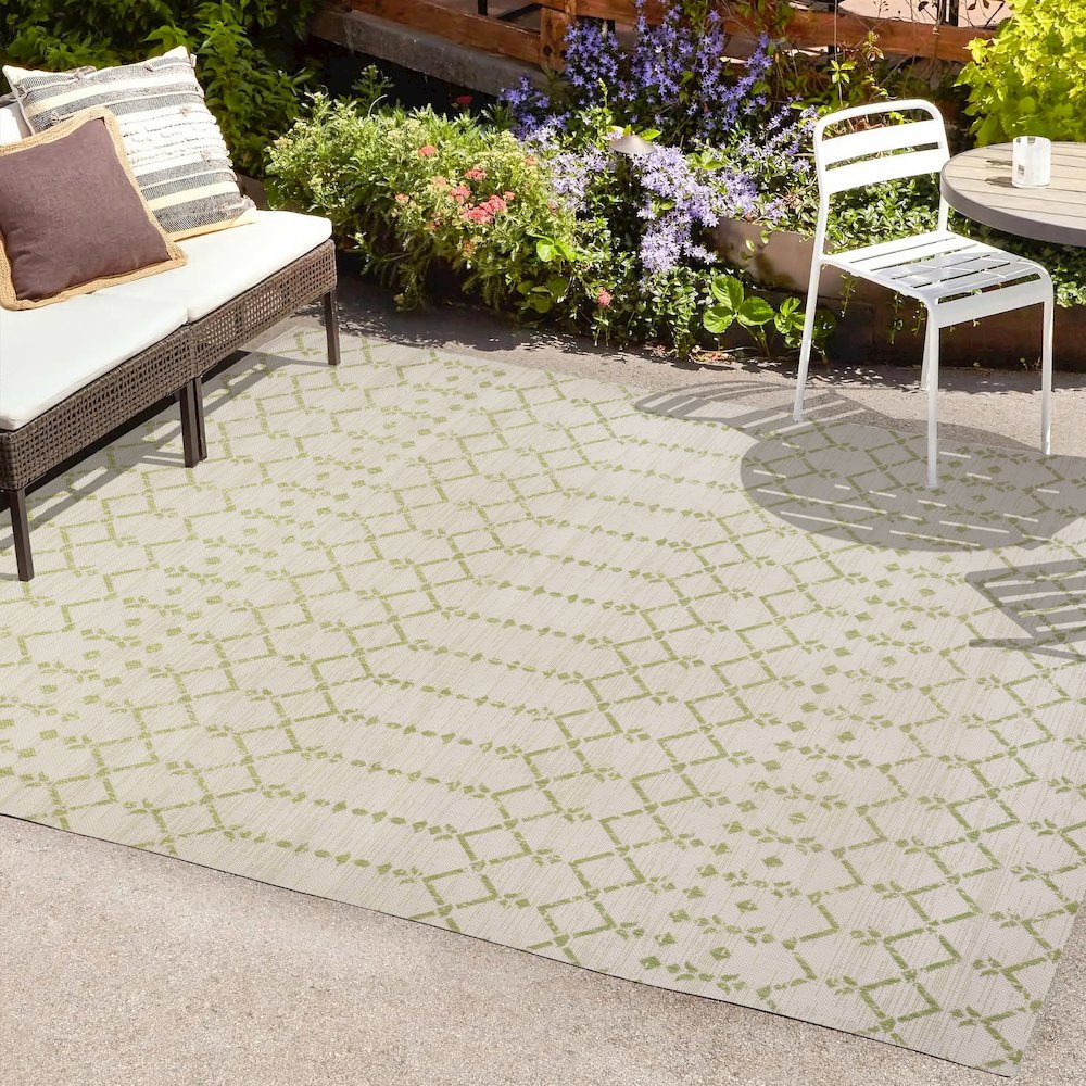 Ourika Moroccan Geometric Textured Weave Indoor/Outdoor Area Rug