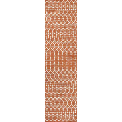 Ourika Moroccan Geometric Textured Weave Indoor/Outdoor Runner Rug