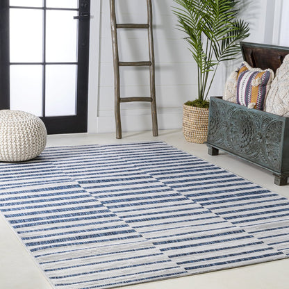 Sukie Modern Offset Stripe Indoor/Outdoor Area Rug