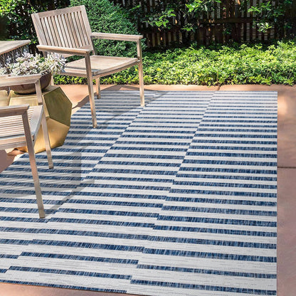 Sukie Modern Offset Stripe Indoor/Outdoor Area Rug