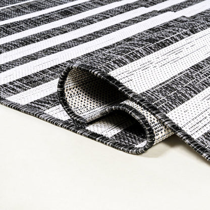 Sukie Modern Offset Stripe Indoor/Outdoor Area Rug