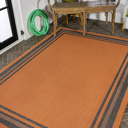 James Modern Border Stripe Indoor/Outdoor Area Rug
