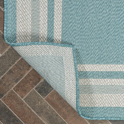 James Modern Border Stripe Indoor/Outdoor Area Rug