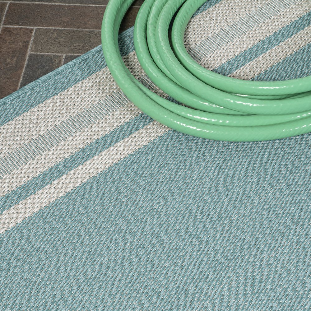 James Modern Border Stripe Indoor/Outdoor Area Rug