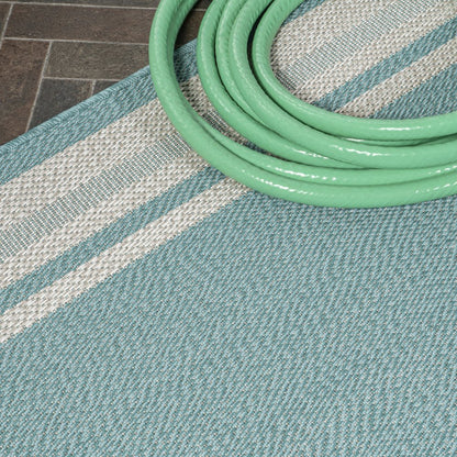 James Modern Border Stripe Indoor/Outdoor Area Rug