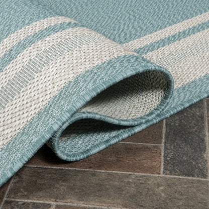 James Modern Border Stripe Indoor/Outdoor Area Rug