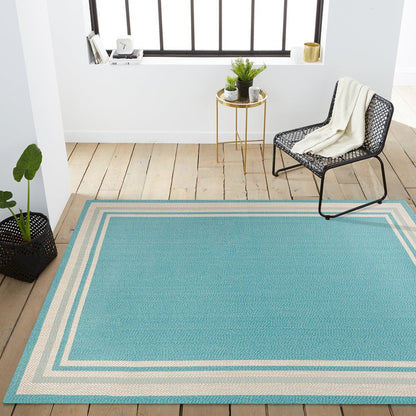 James Modern Border Stripe Indoor/Outdoor Area Rug
