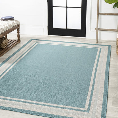 James Modern Border Stripe Indoor/Outdoor Area Rug