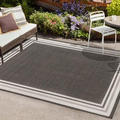 James Modern Border Stripe Indoor/Outdoor Area Rug
