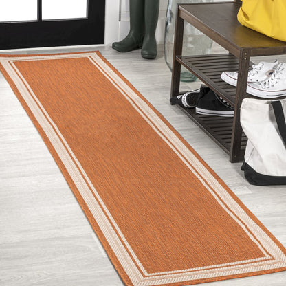James Modern Border Stripe Indoor/Outdoor Area Rug