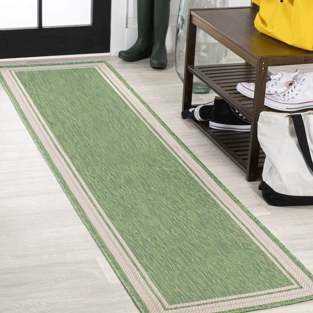 James Modern Border Stripe Indoor/Outdoor Area Rug