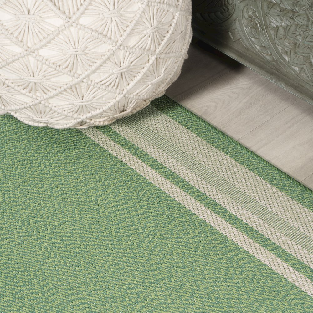 James Modern Border Stripe Indoor/Outdoor Area Rug