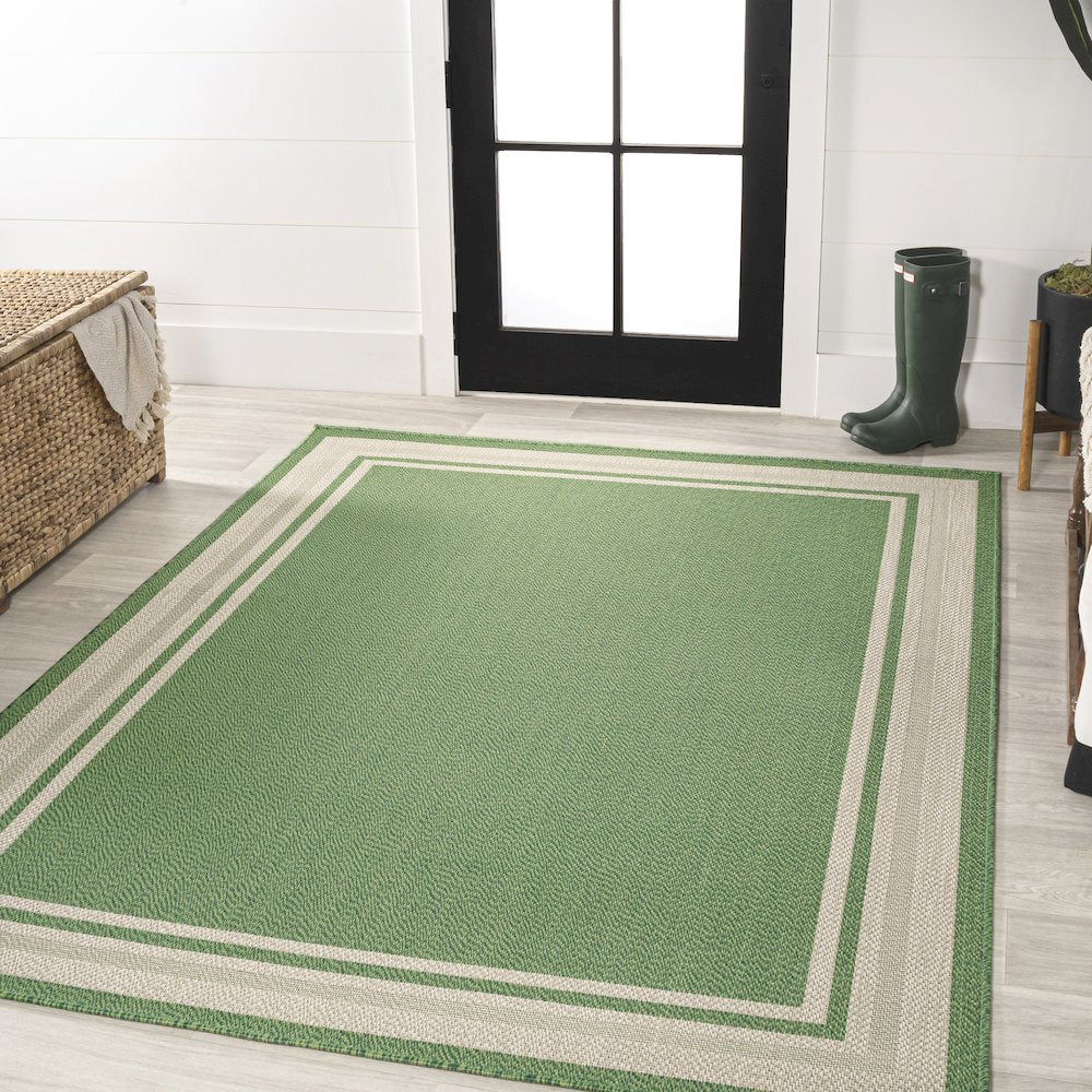 James Modern Border Stripe Indoor/Outdoor Area Rug