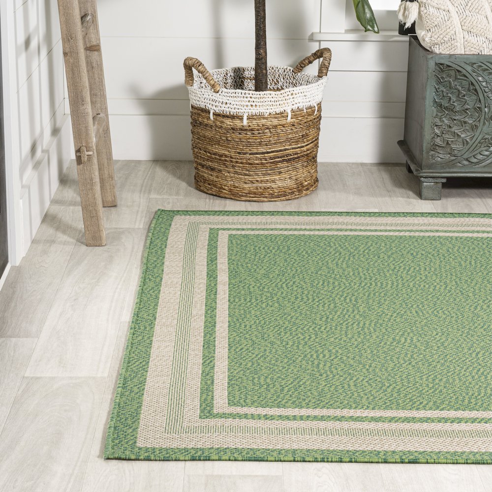 James Modern Border Stripe Indoor/Outdoor Area Rug