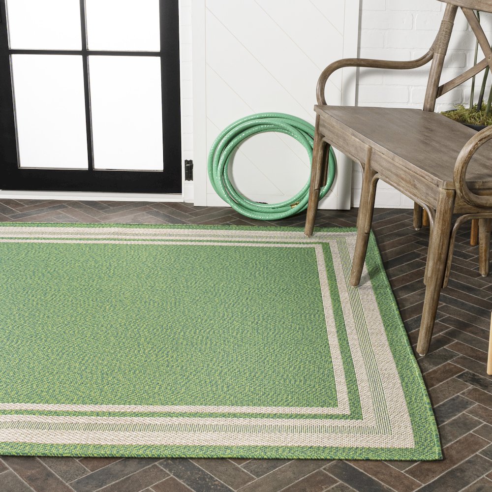 James Modern Border Stripe Indoor/Outdoor Area Rug