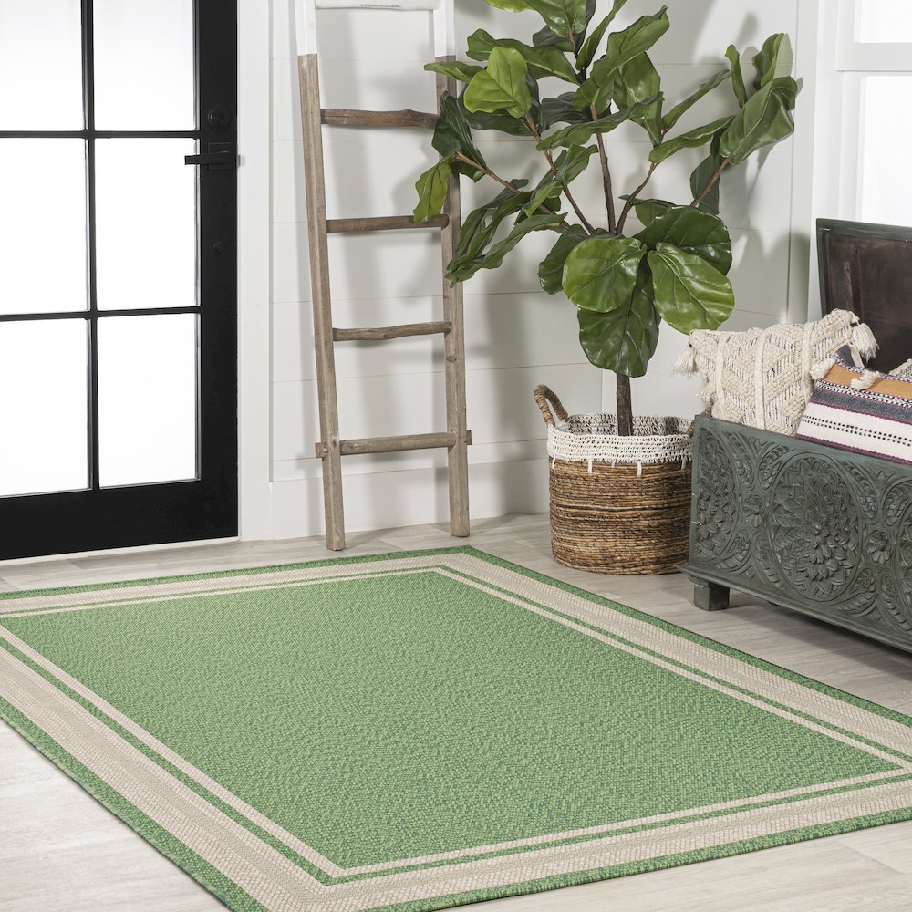 James Modern Border Stripe Indoor/Outdoor Area Rug