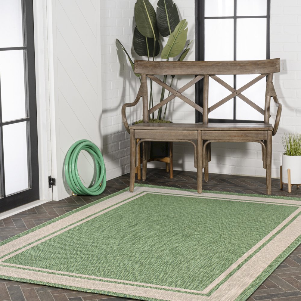 James Modern Border Stripe Indoor/Outdoor Area Rug