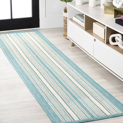 Haynes Modern Double Stripe Indoor/Outdoor Area Rug