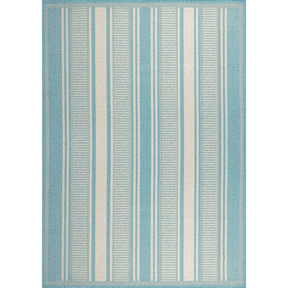 Haynes Modern Double Stripe Indoor/Outdoor Area Rug
