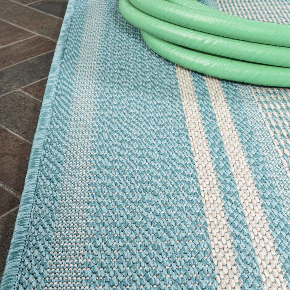 Haynes Modern Double Stripe Indoor/Outdoor Area Rug