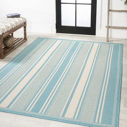 Haynes Modern Double Stripe Indoor/Outdoor Area Rug