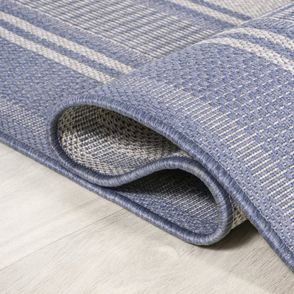 Haynes Modern Double Stripe Indoor/Outdoor Area Rug