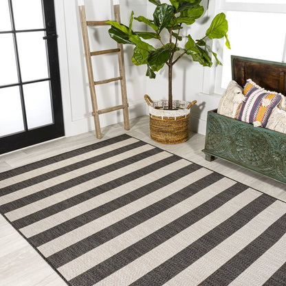 Negril Two Tone Wide Stripe Indoor/Outdoor Area Rug