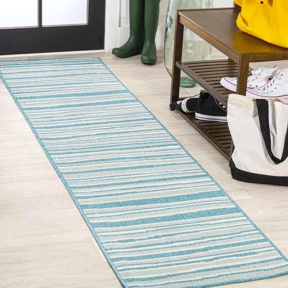 Castara Wavy Stripe Modern Indoor/Outdoor Area Rug