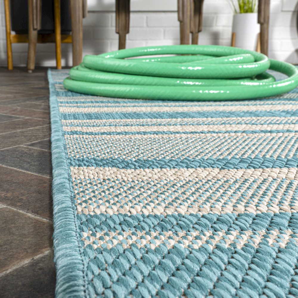Castara Wavy Stripe Modern Indoor/Outdoor Area Rug