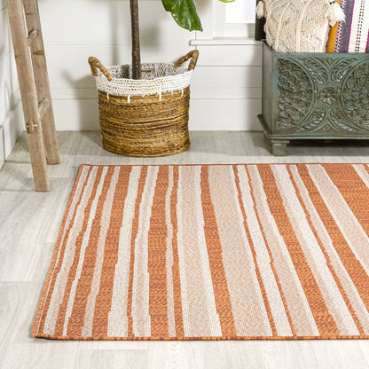 Castara Wavy Stripe Modern Indoor/Outdoor Area Rug