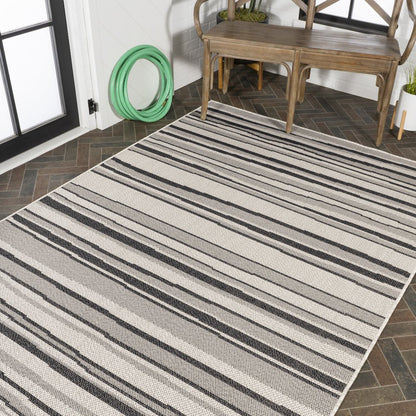 Castara Wavy Stripe Modern Indoor/Outdoor Area Rug