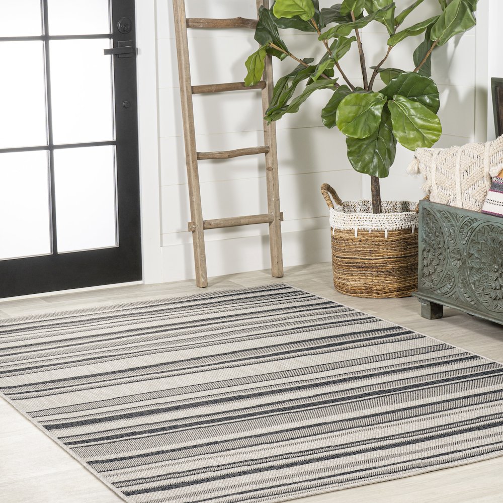 Castara Wavy Stripe Modern Indoor/Outdoor Area Rug