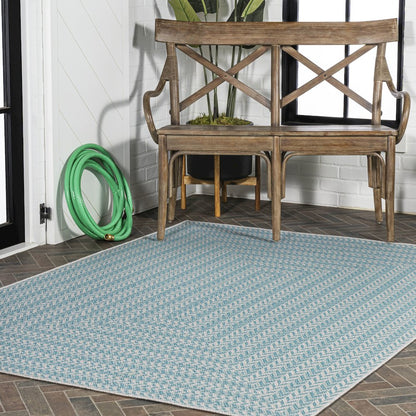 Chevron Modern Concentric Squares Indoor/Outdoor Area Rug