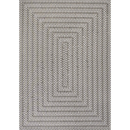 Chevron Modern Concentric Squares Indoor/Outdoor Area Rug