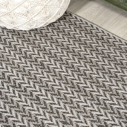Chevron Modern Concentric Squares Indoor/Outdoor Area Rug