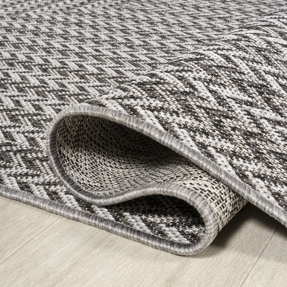 Chevron Modern Concentric Squares Indoor/Outdoor Area Rug