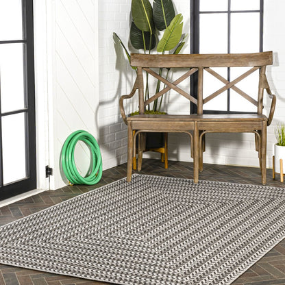 Chevron Modern Concentric Squares Indoor/Outdoor Area Rug