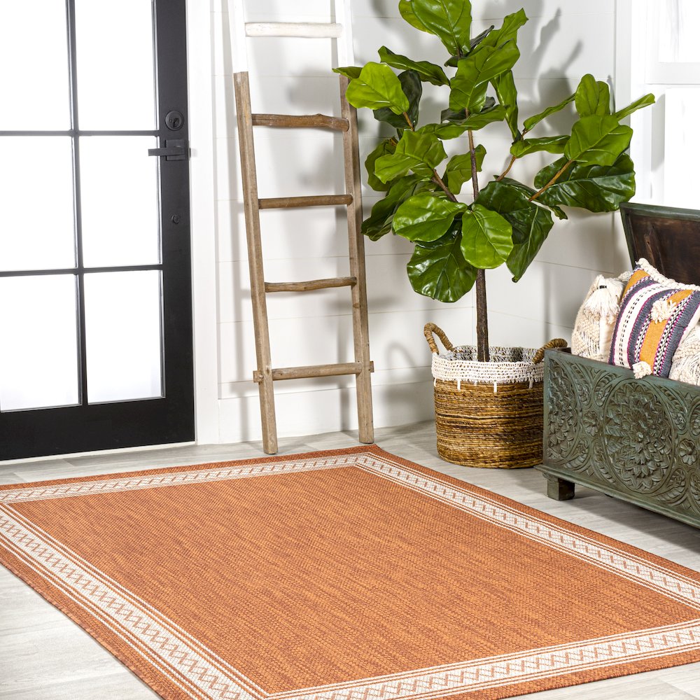 Lucia Classic Diamond Border Indoor/Outdoor Area Rug