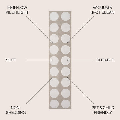 Adrian Modern Geometric Circle Dot High-Low Area Rug