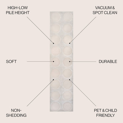 Adrian Modern Geometric Circle Dot High-Low Area Rug