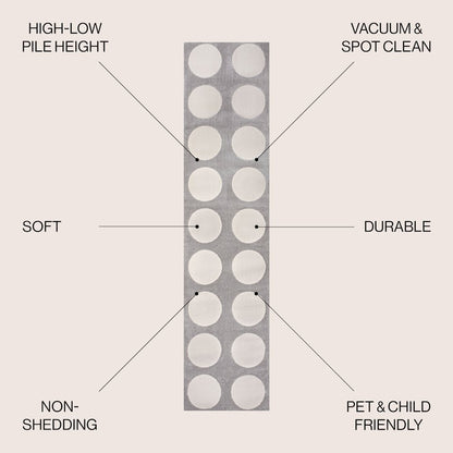Adrian Modern Geometric Circle Dot High-Low Area Rug