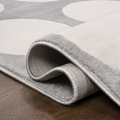 Adrian Modern Geometric Circle Dot High-Low Area Rug