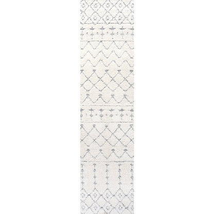 Pia Moroccan Trellis Plush Carved Area Rug