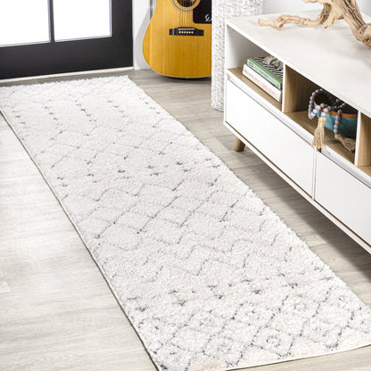 Pia Moroccan Trellis Plush Carved Area Rug
