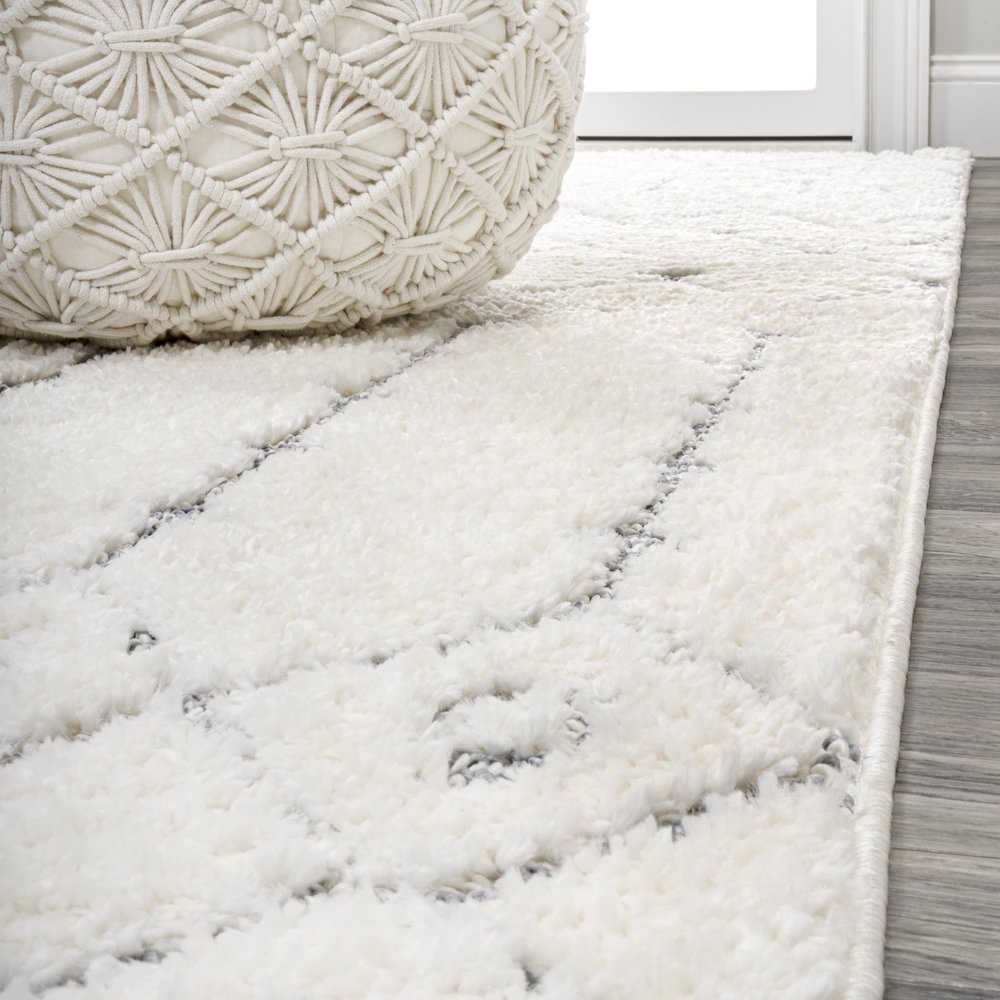 Pia Moroccan Trellis Plush Carved Area Rug