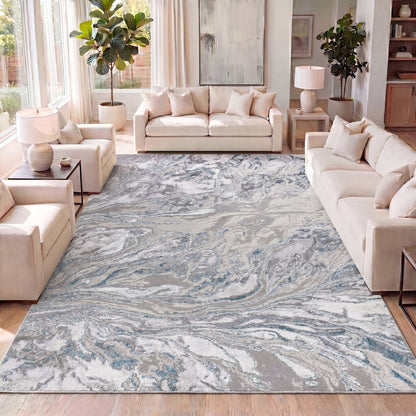 Swirl Marbled Abstract Area Rug